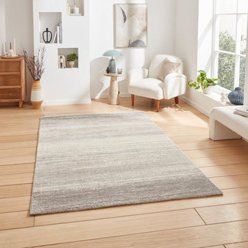 Geneva 62786 Modern Plain Tonal Stripe Textured Soft-Touch High-Density Grey/Beige/Cream Rug-Think Rugs-Rug Love - The Most Loved Rug Store